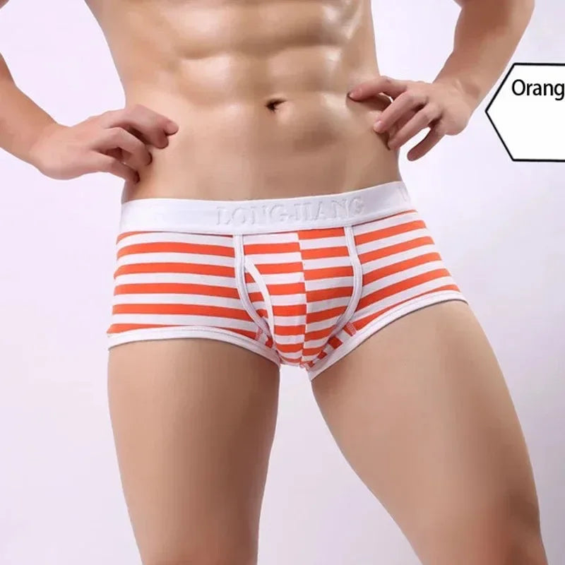 Quần lót nam cotton thoáng khí sọc mềm U-pouch