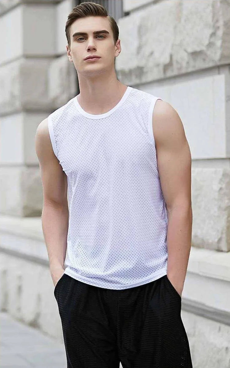 Men's Gym Sports Mesh Tank Top 5XL