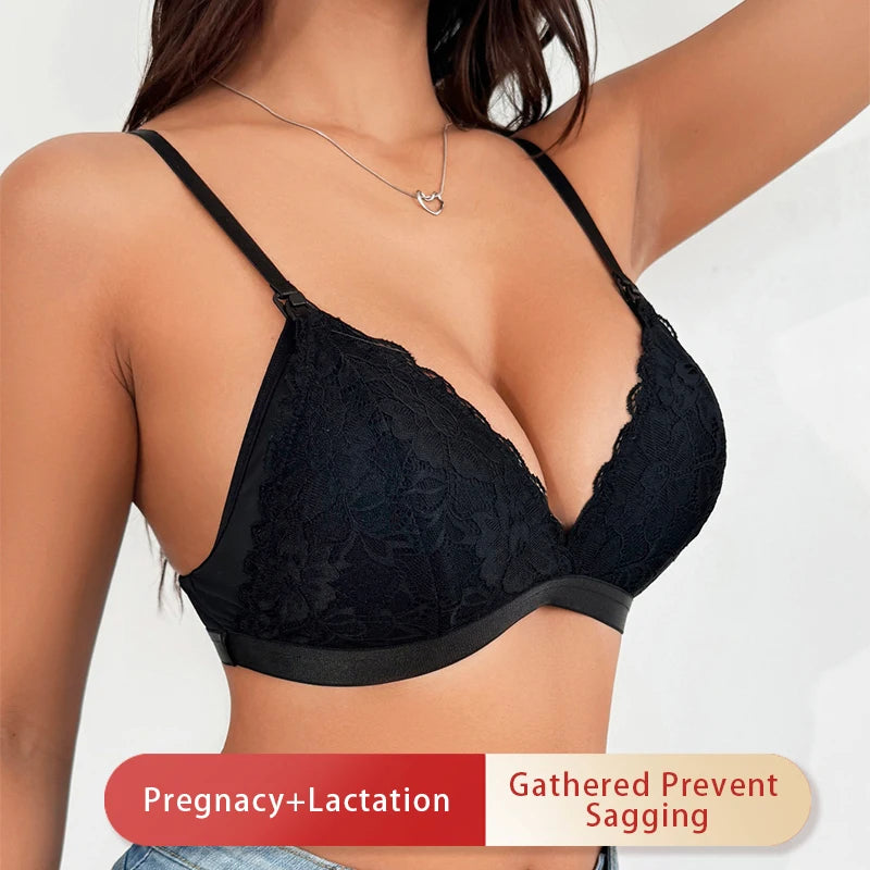 Underwire-free, push-up, breathable nursing bra