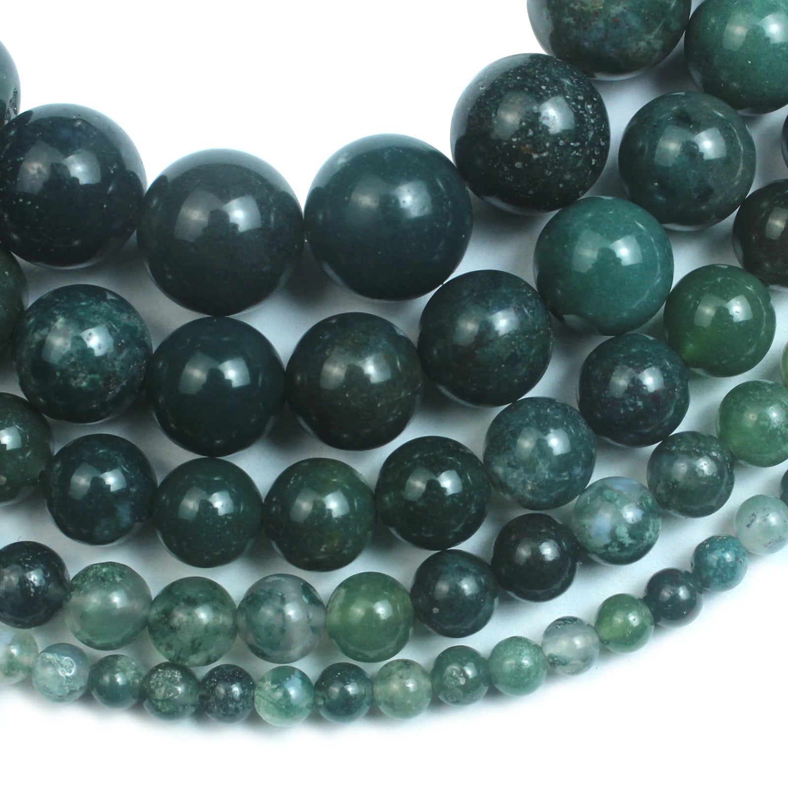 Chuỗi Hạt Đá Mã Não Rêu Tự Nhiên Trang Sức DIY