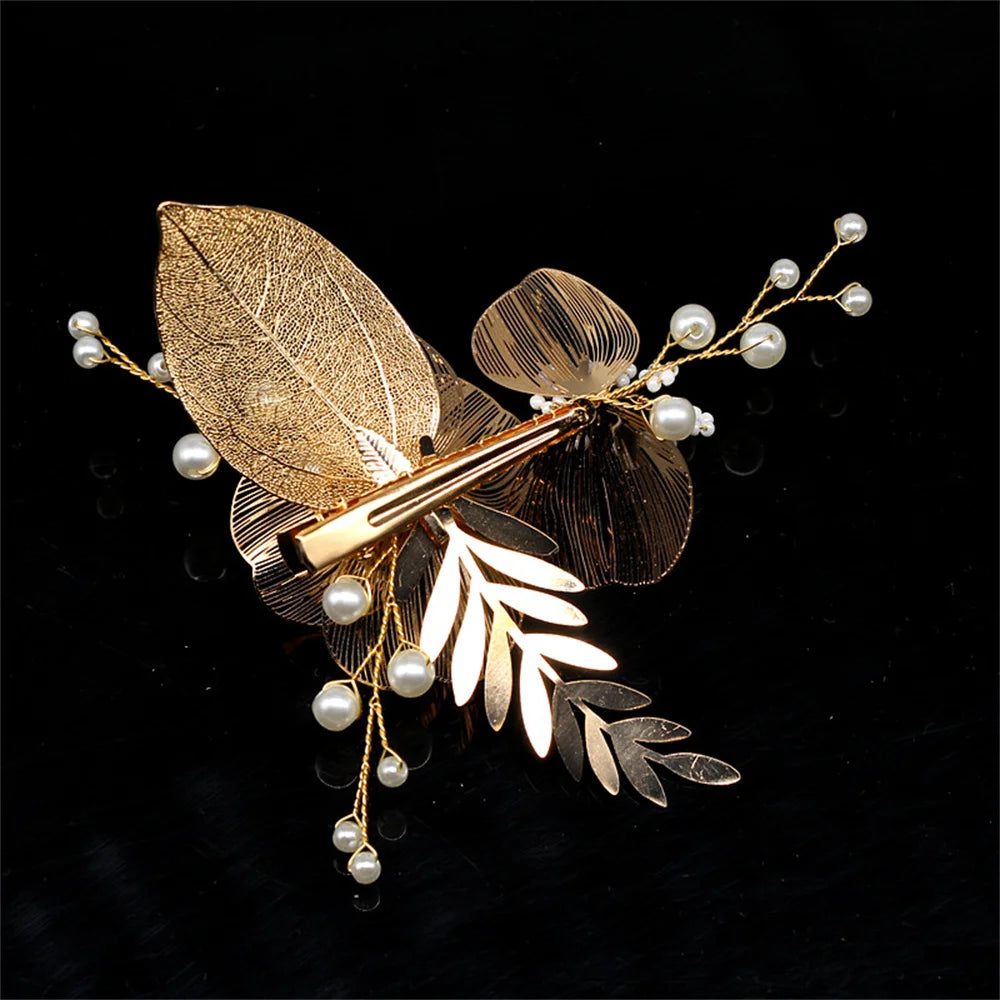 Kẹp Tóc Cô Dâu Ngọc Trai Hoa Pha Lê Lộng Lẫy