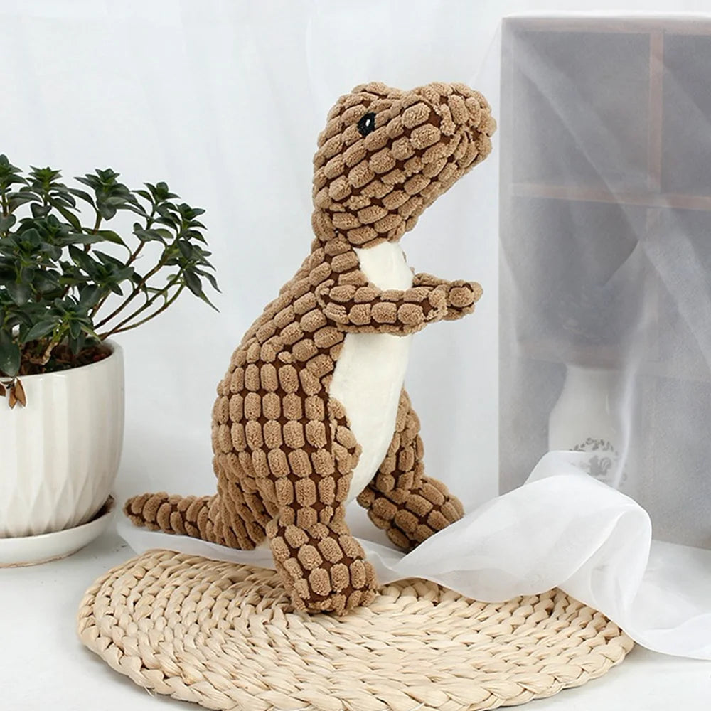 Interactive Stuffed Dinosaur Toy for Dogs and Cats