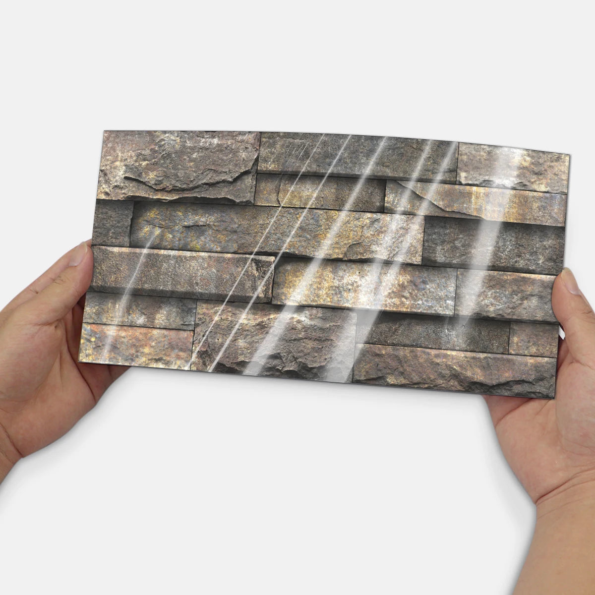 6Pcs 3D Self-Adhesive Wall Sticker 30x15cm Oil Proof Waterproof Brick Stone Imitation Brick Tile Stone Particle Wallpaper Decals