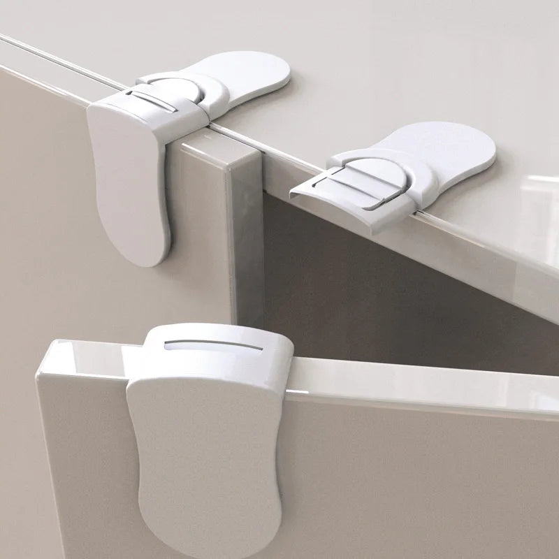 Baby Safety Drawer Lock Anti-Pinching Hand Cabinet Drawer Locks Plastic White Safety Buckle for Children Kids Protection - Daisan Mart