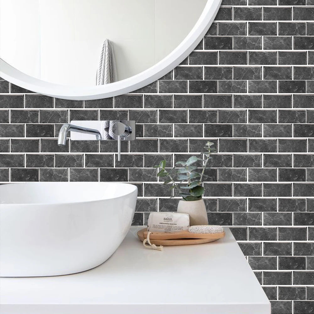 Wallpaper Ceramic Marble Colorful 3D Bathroom Waterproof Kitchen Oil-proof Wall Decal Decorative Tile Stickers Self-adhesive PVC