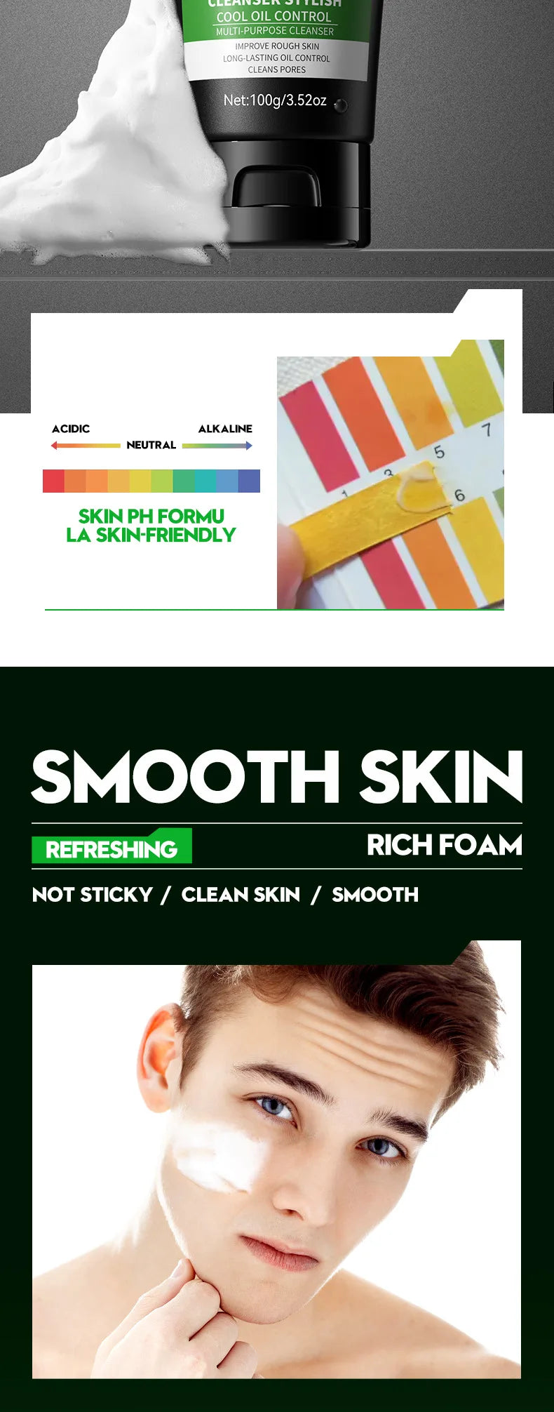 Sữa Rửa Mặt Nam Làm Sạch Sâu, Se Khít Lỗ Chân Lông