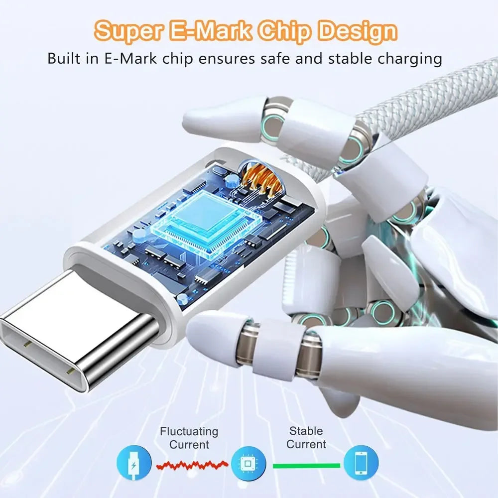 Cáp Sạc Nhanh USB-C 240W Cho iPhone 15/MacBook 2M - Daisan Mart