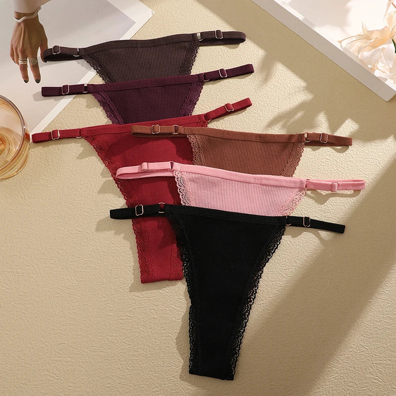 Combo of 5 Sexy Cotton Women's Underwear with Belt
