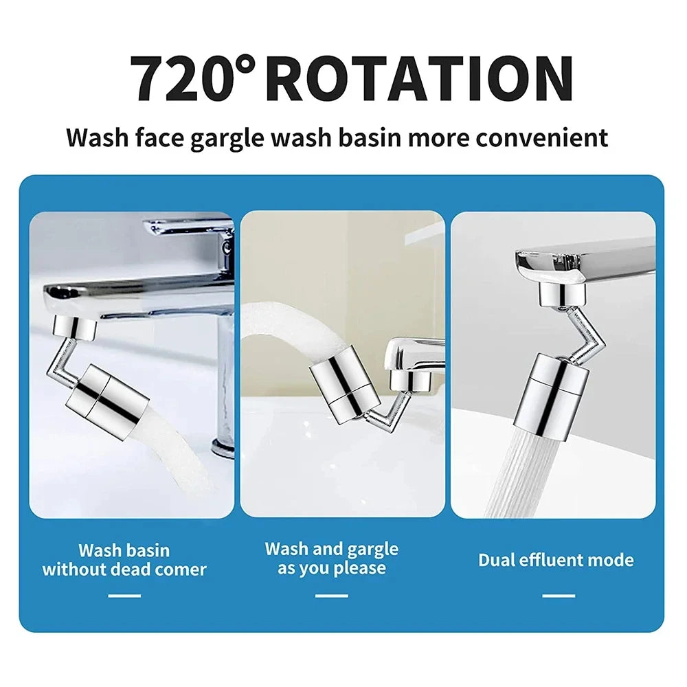 720 Degree Universal Faucet Washbasin Faucet Extension Adapter Aerator Splash Proof Rotating Water Saving ABS Plastic Faucet - Daisan Mart