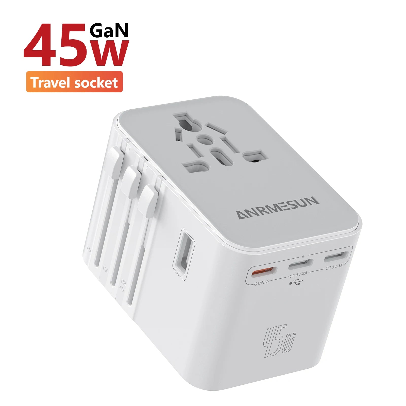 Bộ Chuyển Đổi Du Lịch JINGMIN 4 Cổng AC, 3 Cổng USB-C - Daisan Mart