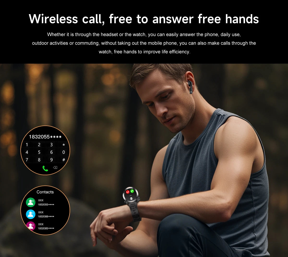 Đồng Hồ Thông Minh 2in1 Tai Nghe, Định Vị, Gọi Bluetooth