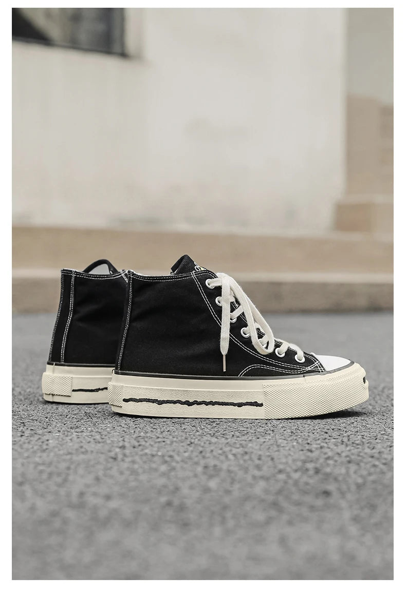 Giày Sneaker Nam Cổ Cao Phong Cách Đường Phố Xanh