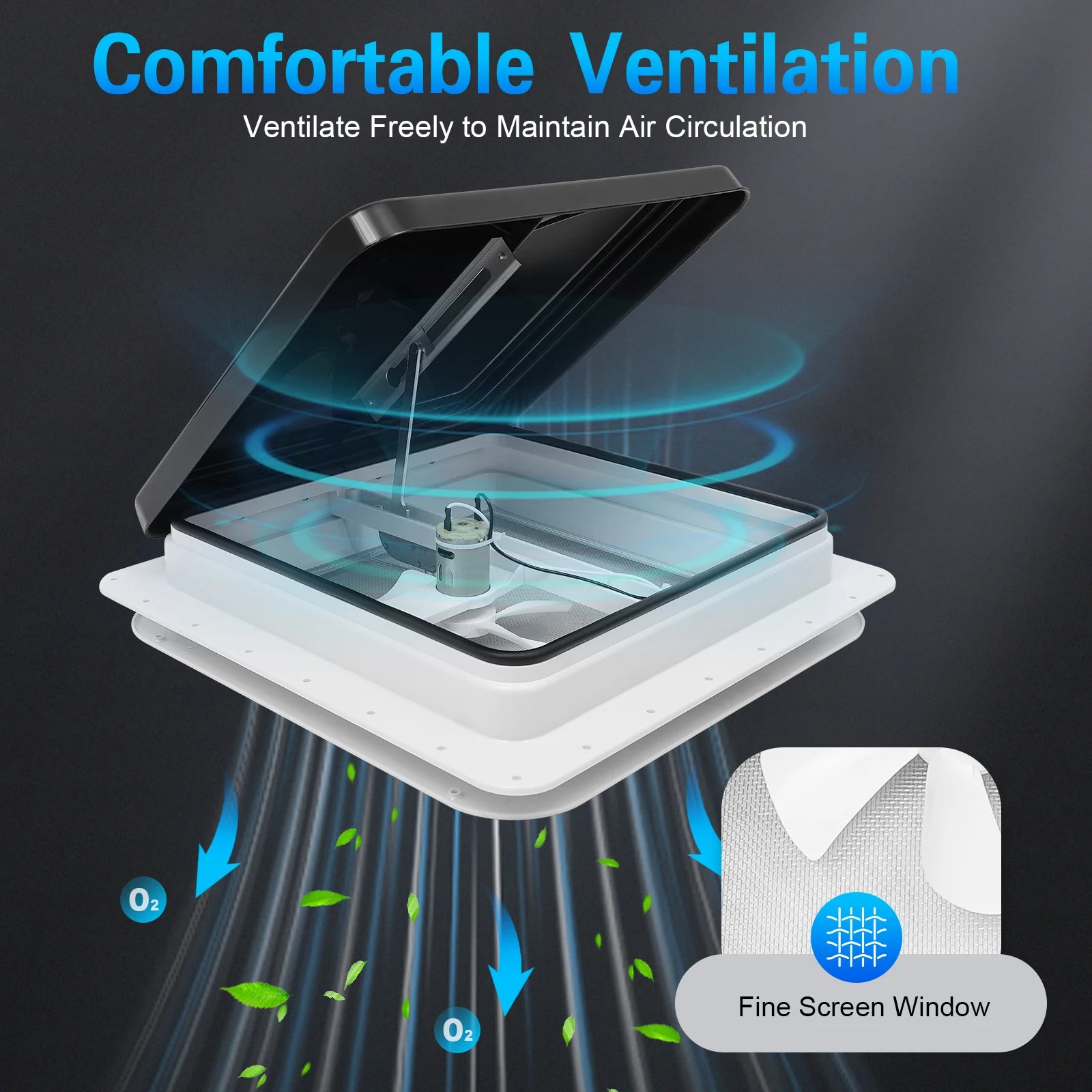 RV Roof Dustproof Ventilation Fan 42cmx42cm