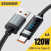 Cáp Sạc Nhanh 120W Essager USB-C LED cho iPhone Huawei - Daisan Mart