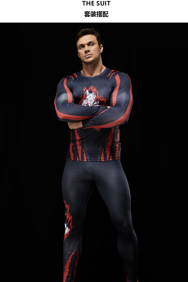 Men's Long Sleeve Bodycon Gym Sports T-Shirt