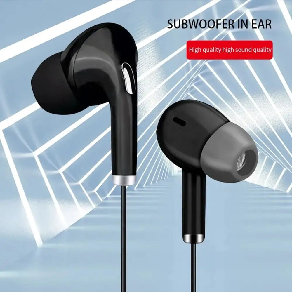3.5mm HD Wired Sports Headphones with Mic for Phones
