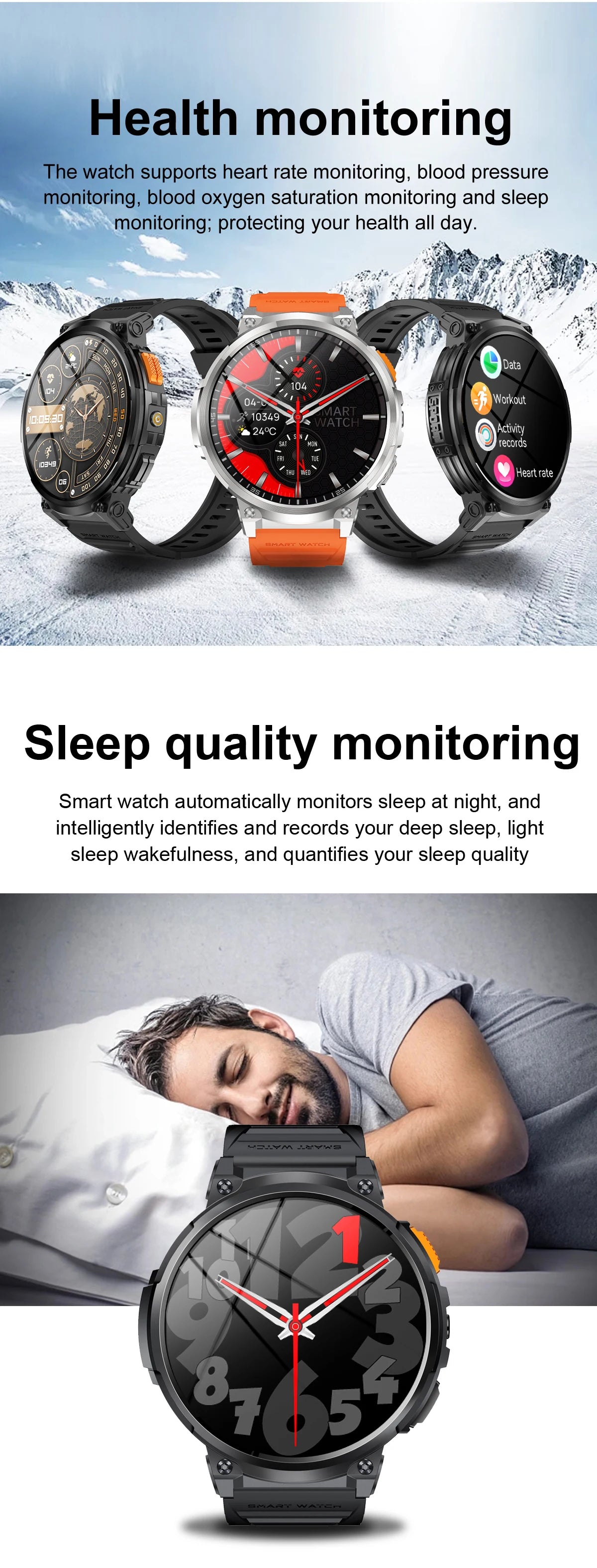 Smart Watch 2025 - Large Battery, IP68 Waterproof