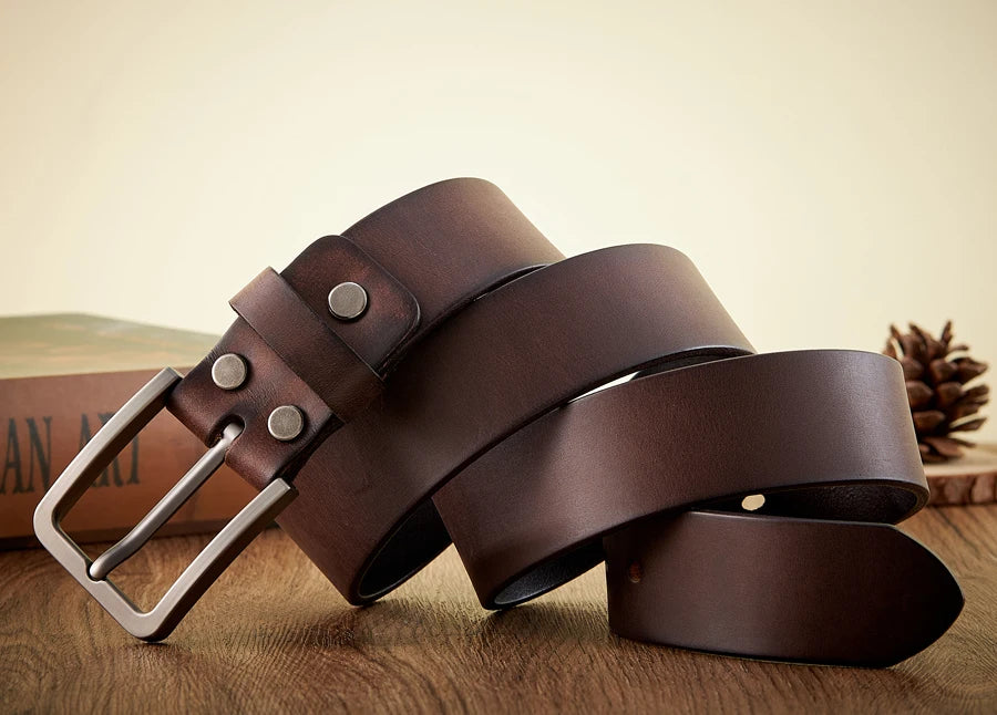 High Quality Men's Cowhide Belt 3.8CM - Jeans Style