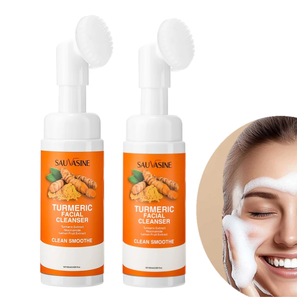Turmeric Lemon Brightening Facial Cleanser with Brush 50ml