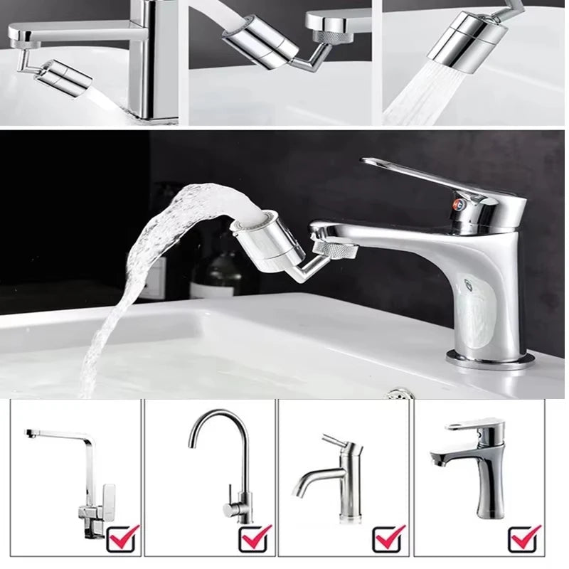 720 Degree Universal Faucet Washbasin Faucet Extension Adapter Aerator Splash Proof Rotating Water Saving ABS Plastic Faucet - Daisan Mart