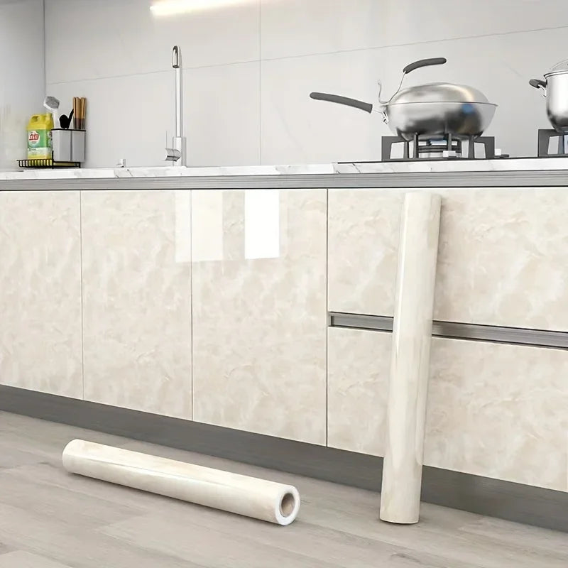 Self-Adhesive Waterproof Wall Stickers Marble and Tile Patterns Easy Match Washable for Kitchen Bathroom Renovating Wallpaper