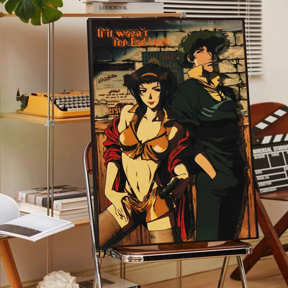 Anime Cowboy Bebop Good Quality Prints and Posters Waterproof Paper Sticker Coffee House Bar Posters Wall Stickers