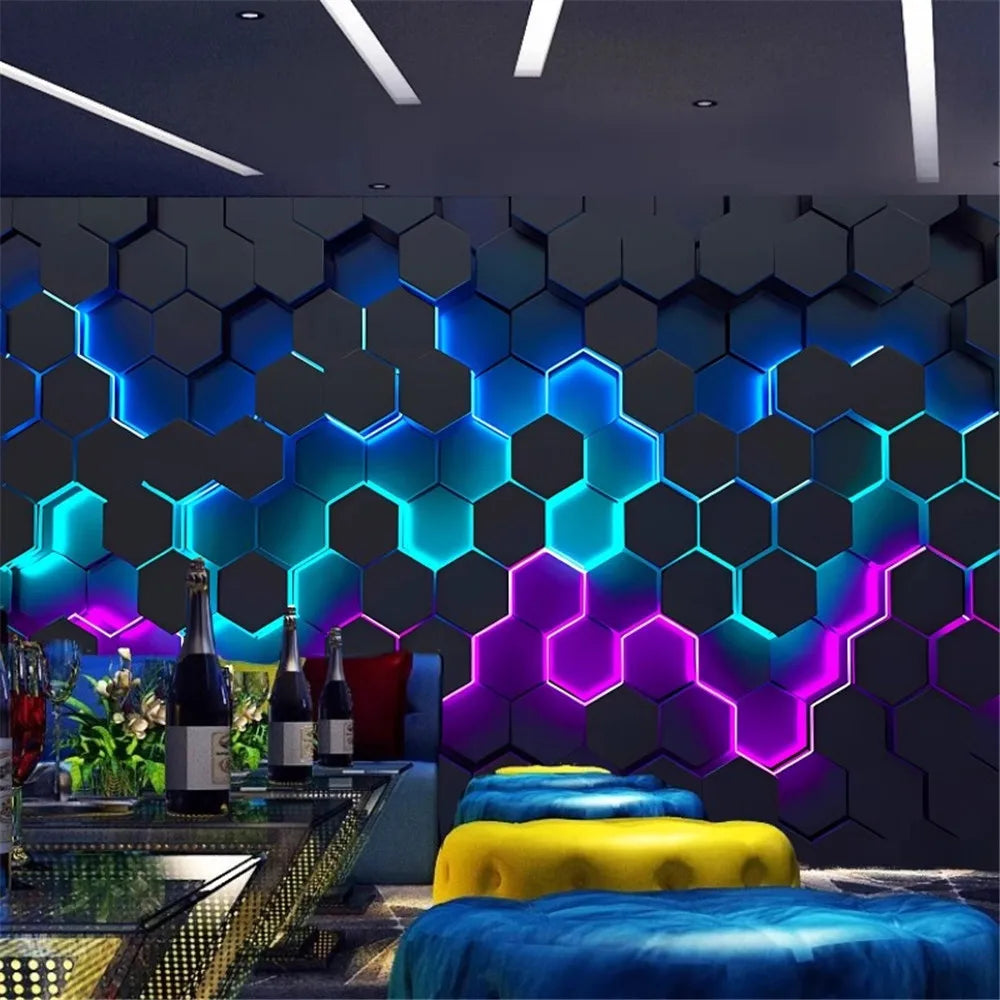 Custom papel de parede 3d background Geometric figure bump wallpaper barber shop office front desk wall paper home improvement