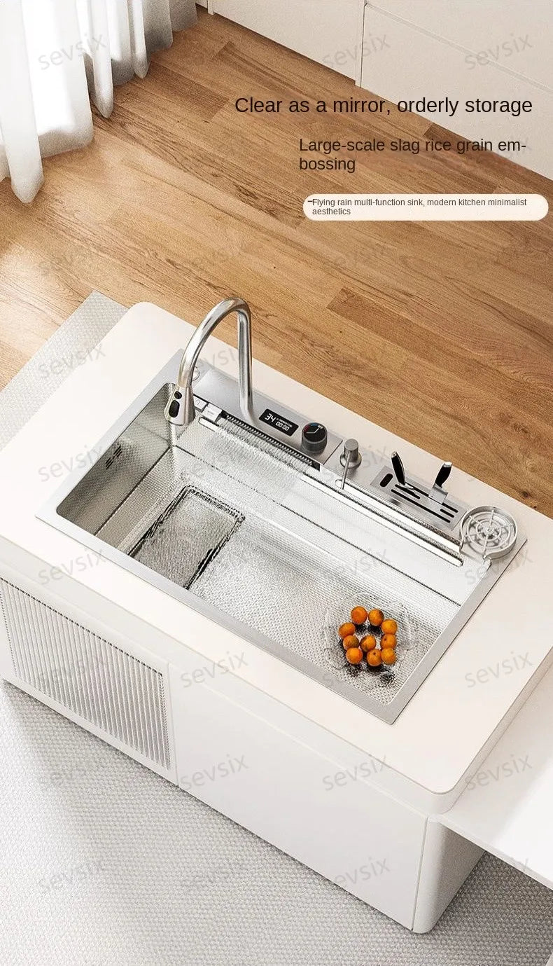 Chậu rửa bếp thông minh hiện đại chống xước bạc