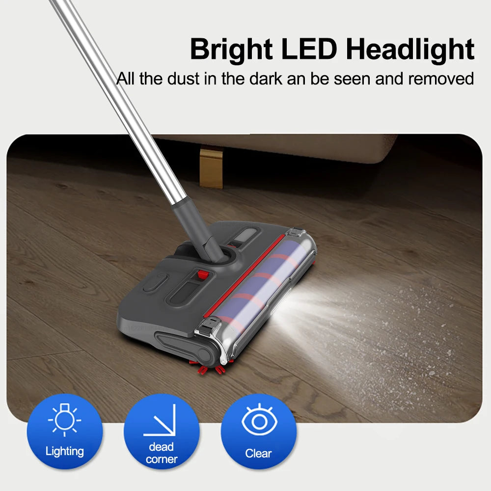 Wireless Mop Cleaner Electric Rotating Floor Sweeper Handheld Edge-cleaning Floor Cleaning Machine With LED Headlight