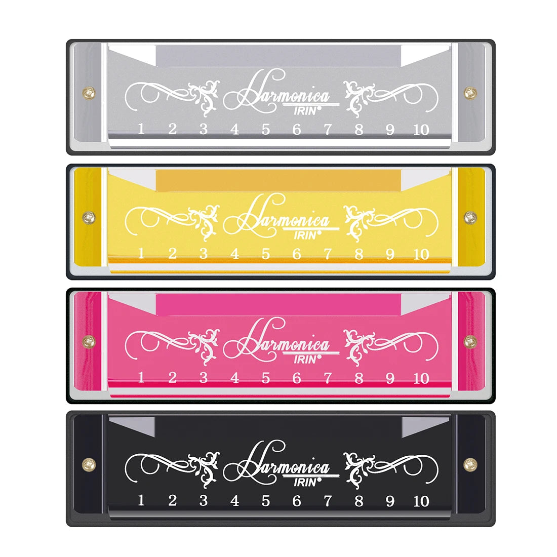 IRIN Harmonica New 10 Hole 20 Tone Harmonica Multicolor C Key Professional Gift with Box for Beginners and Childrens Puzzle Toys