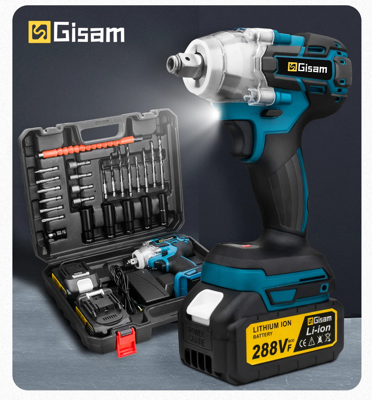 Máy Vặn Vít Điện Không Chổi Than Gisam 320N.M - Daisan Mart