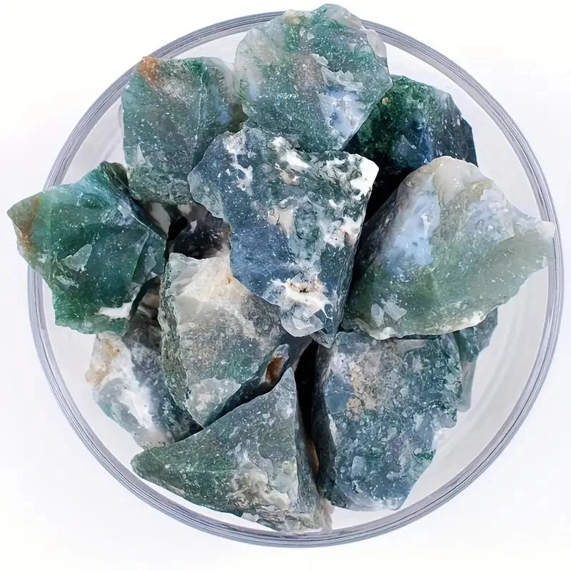 Natural Moss Agate Stone for Decoration, Wire Wrapping, Fountain Making