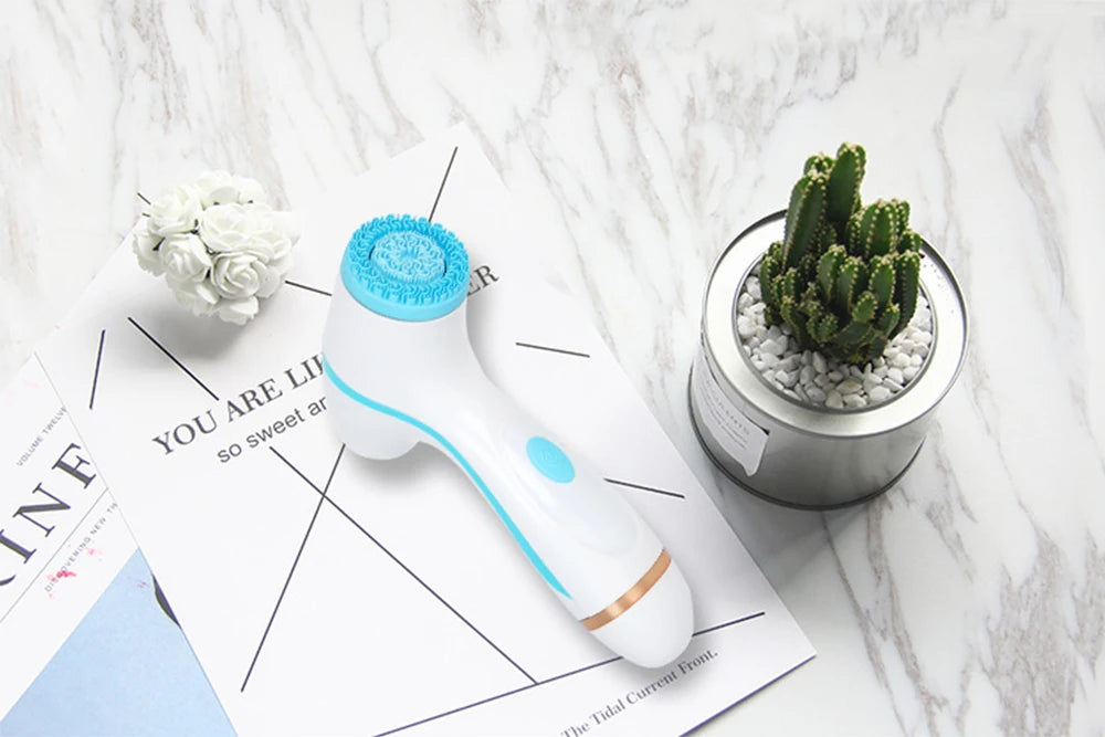 3-Head Ultrasonic Facial Cleanser for Deep Cleansing