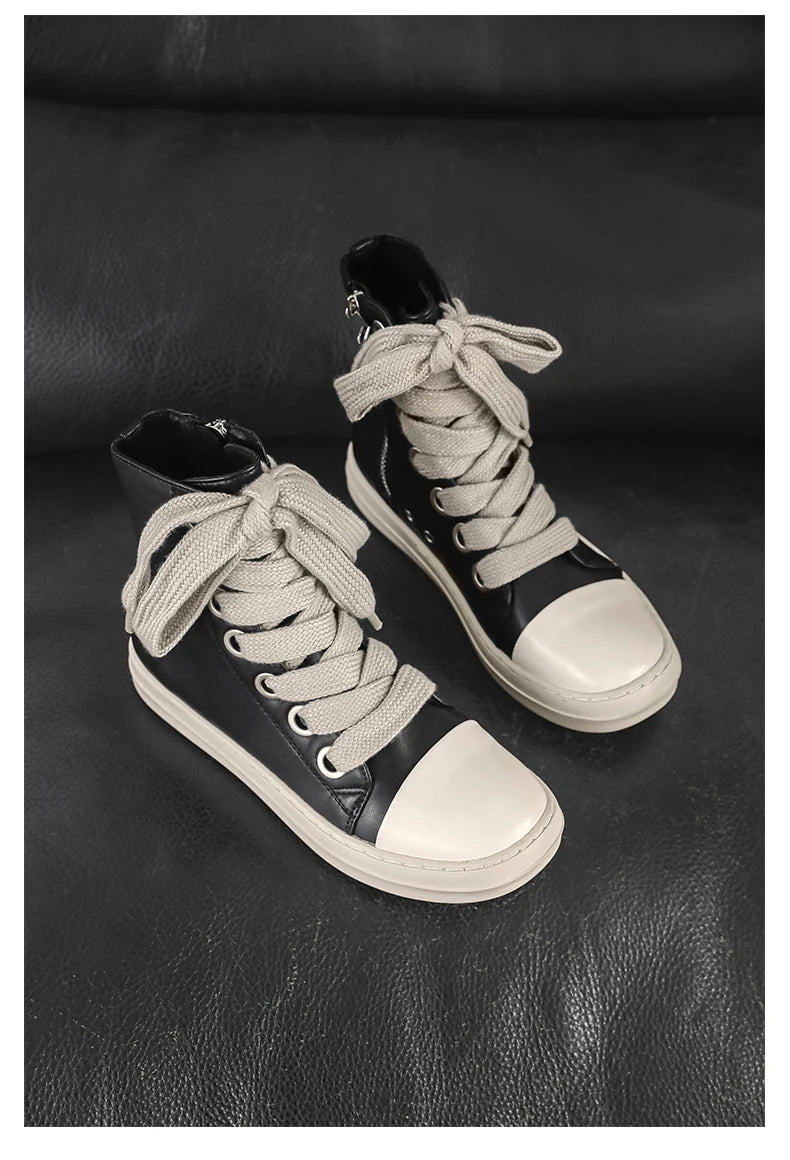 Unisex Autumn Winter High-Top Orange Sneakers Fashion