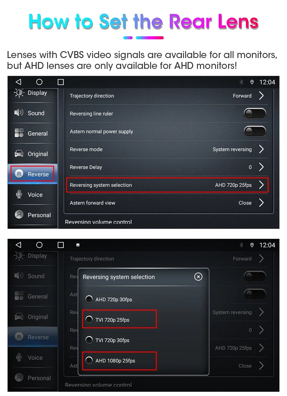 720P HD Rear Camera 170° Wide Angle IP68 Waterproof