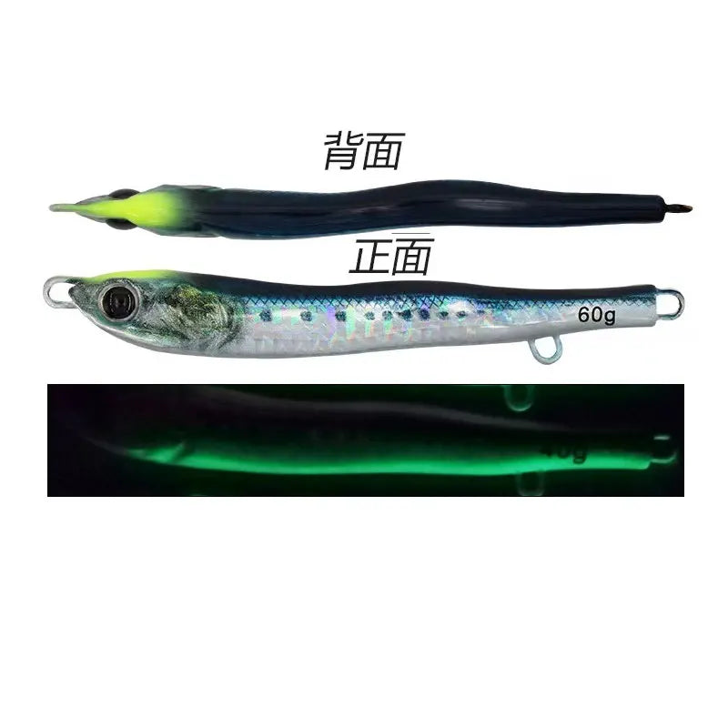 3D Glowing Jig Lure Fast Sinking 40g60g80g
