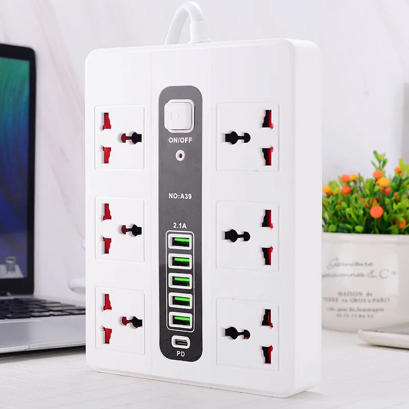 Smart USB Fast Charging Multi-function Socket Long Cord