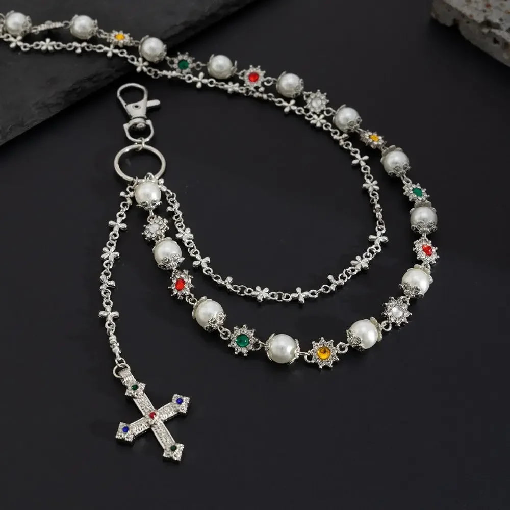 Punk Spiked Pearl Necklace Harajuku Women's Waist &amp; Bag