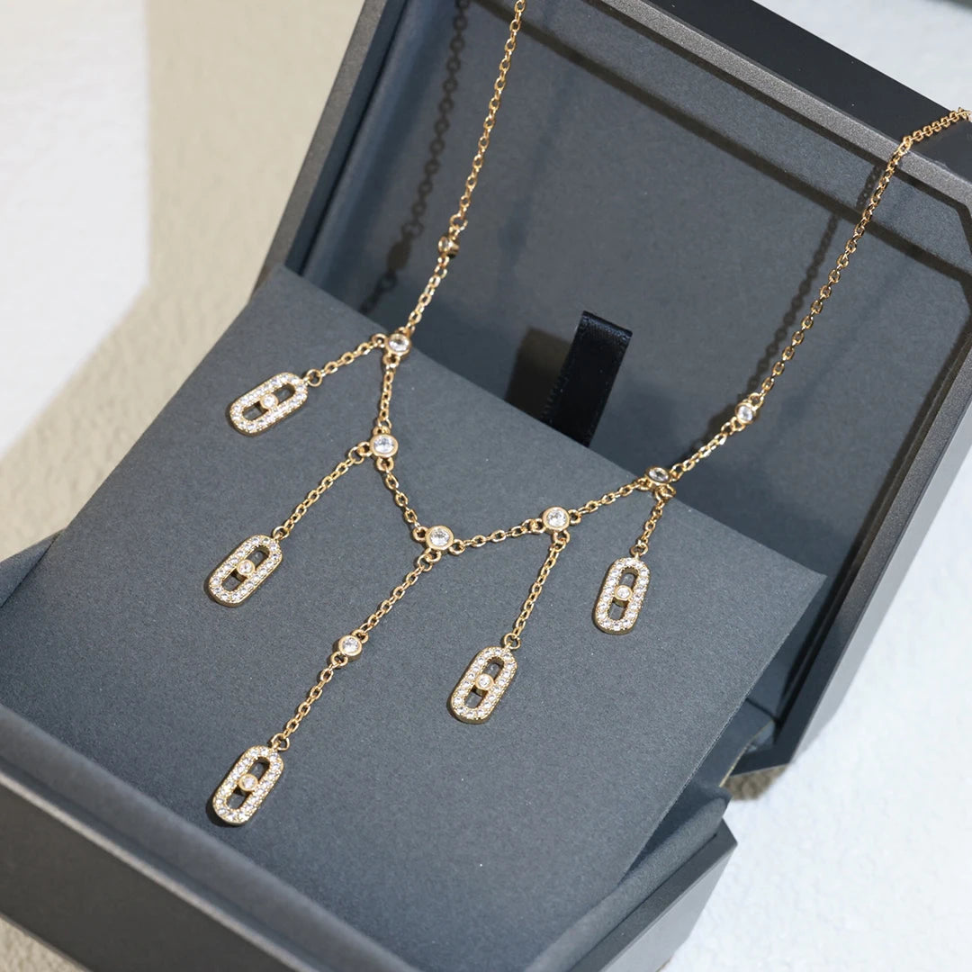 High-Quality 925 Silver Women's Necklace - Unique 5 Sides