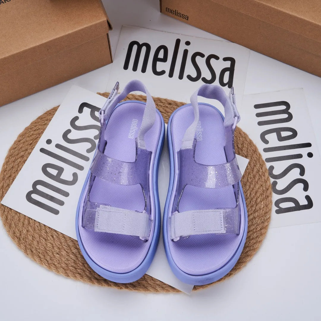 Sandal Nữ Mini Melissa 2025 Sóng Hoa Tim Retro
