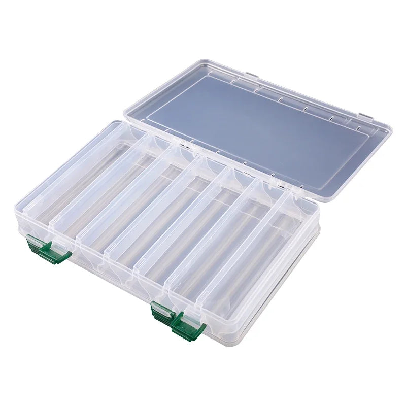 Double Sided 14/10 Compartment Fishing Tackle Box For Sea Fishing Lure Bait Hook Accessories extra-large space Storage Box