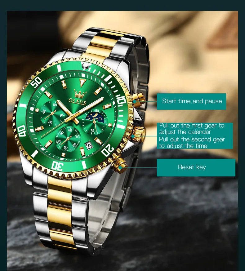 Đồng Hồ OLEVS Nam - Đẳng Cấp, Chống Nước, Thép Không Gỉ