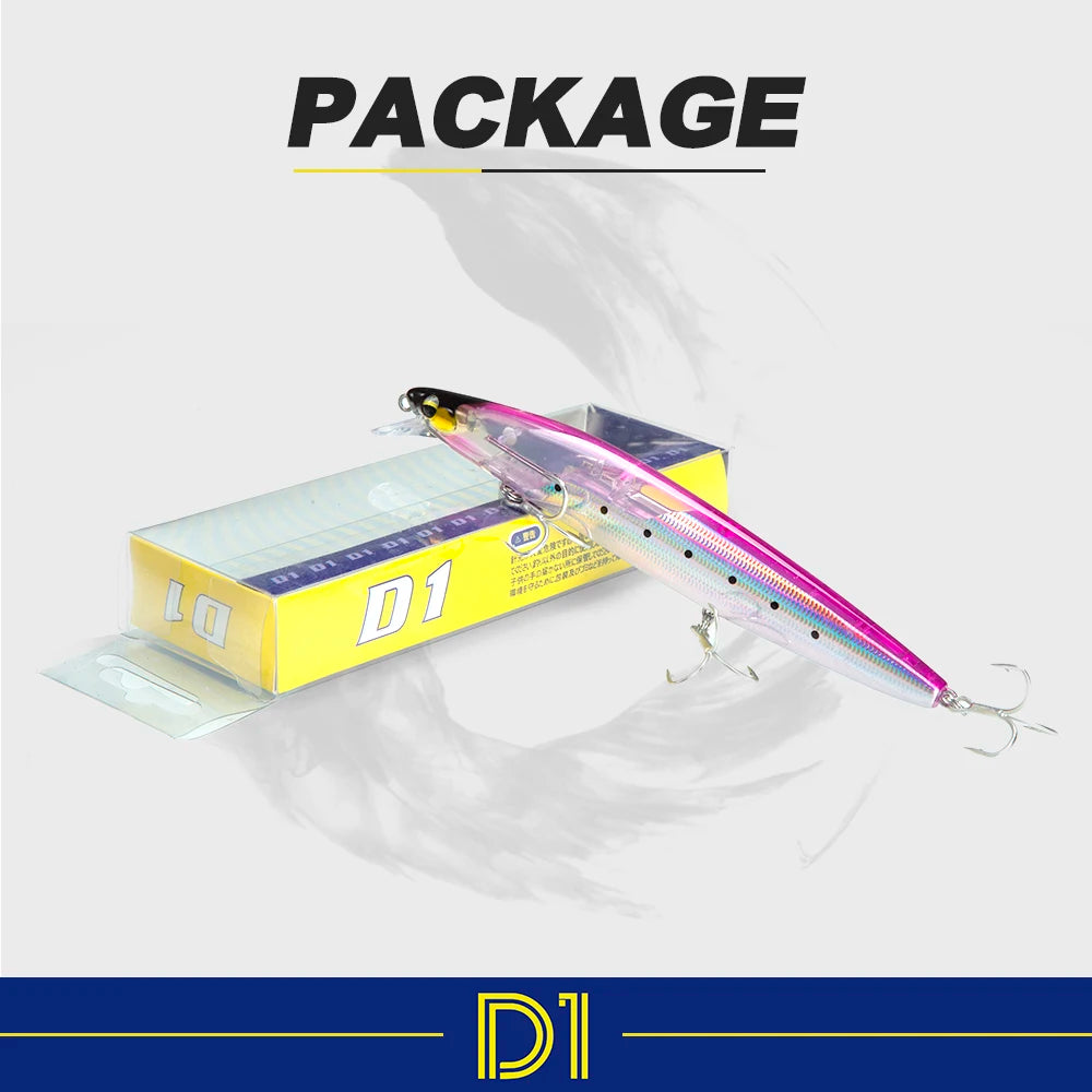 D1 Multi Piece Set Floating Minnow Fishing Lure 120mm 145mm Flash Flake Assassin Floating Hard Bait For Pike Bass Tackle