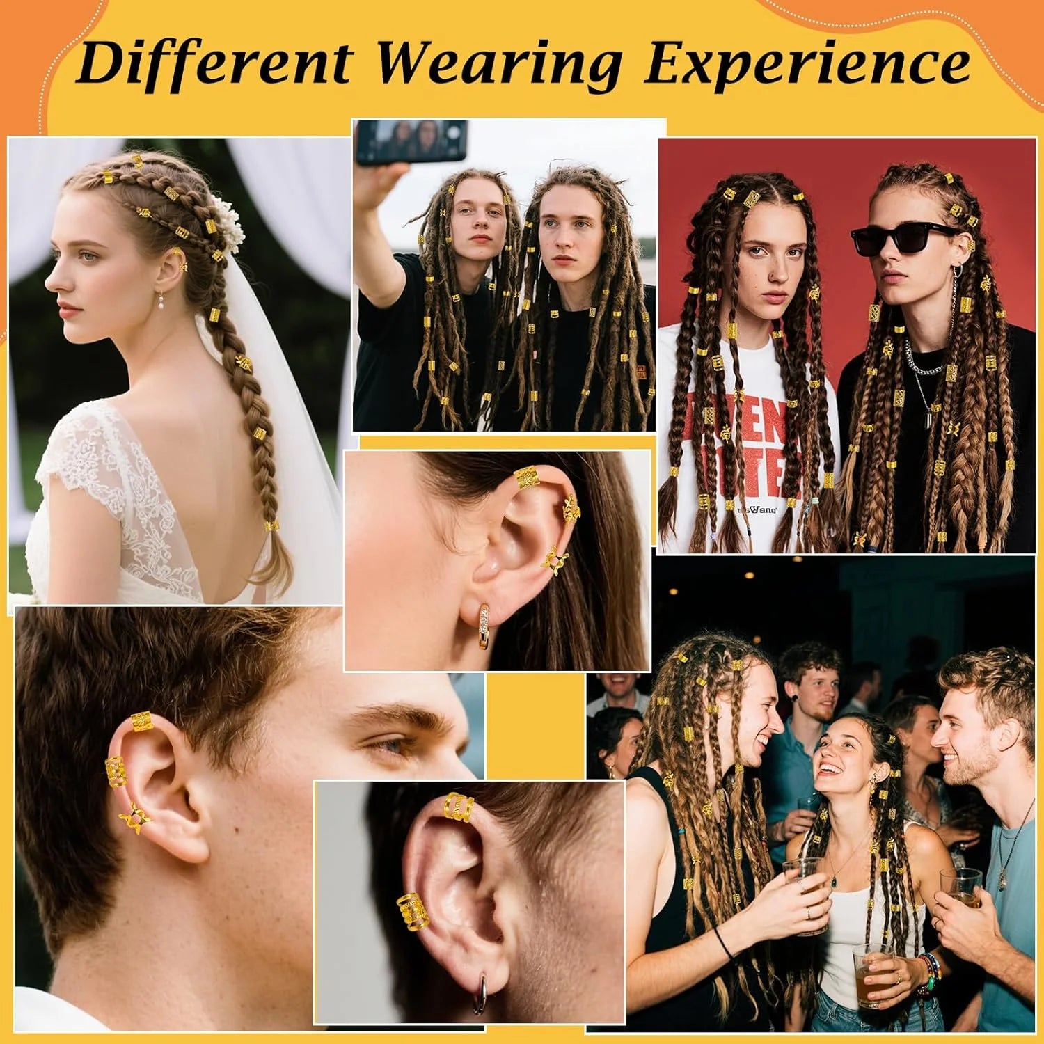 Vòng Tóc Vàng 100PCS - Phụ Kiện Tóc Nữ Đa Dạng