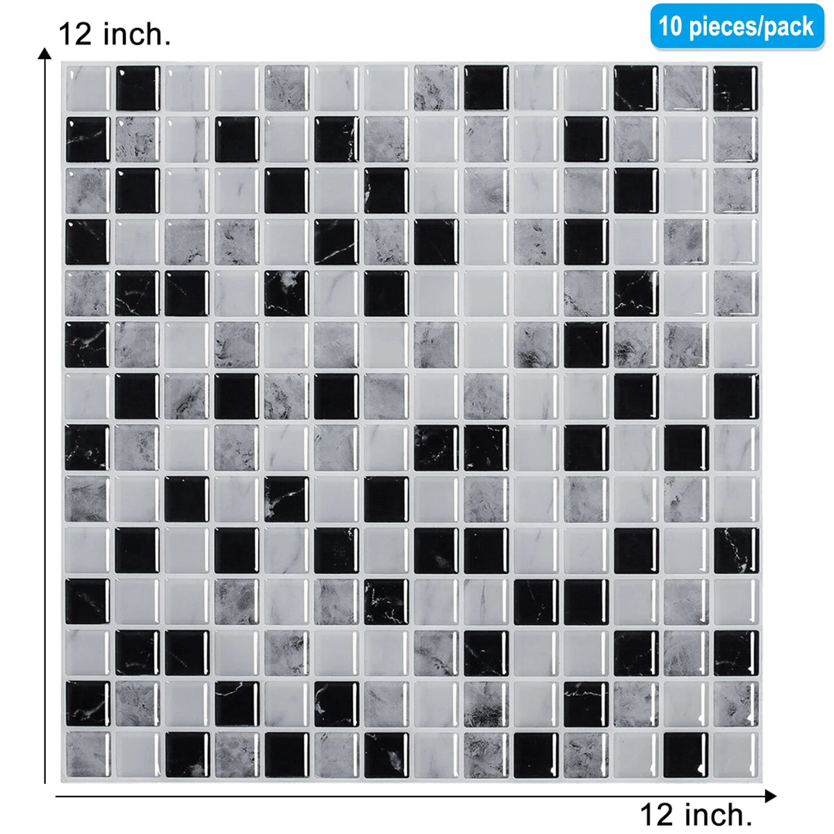 5/10pcs 3D Waterproof Kitchen Wall Sticker 12*12 inch Strong Adhesive Peel And Stick Tiles Home Wallpaper