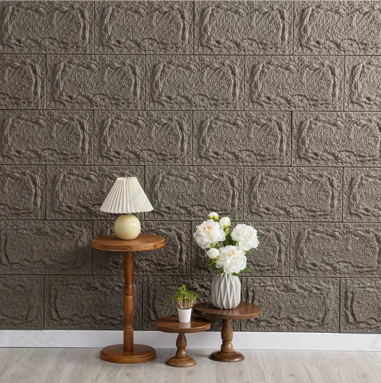 Tấm ốp tường đá 3D PU chống trượt ngoài trời 25x45