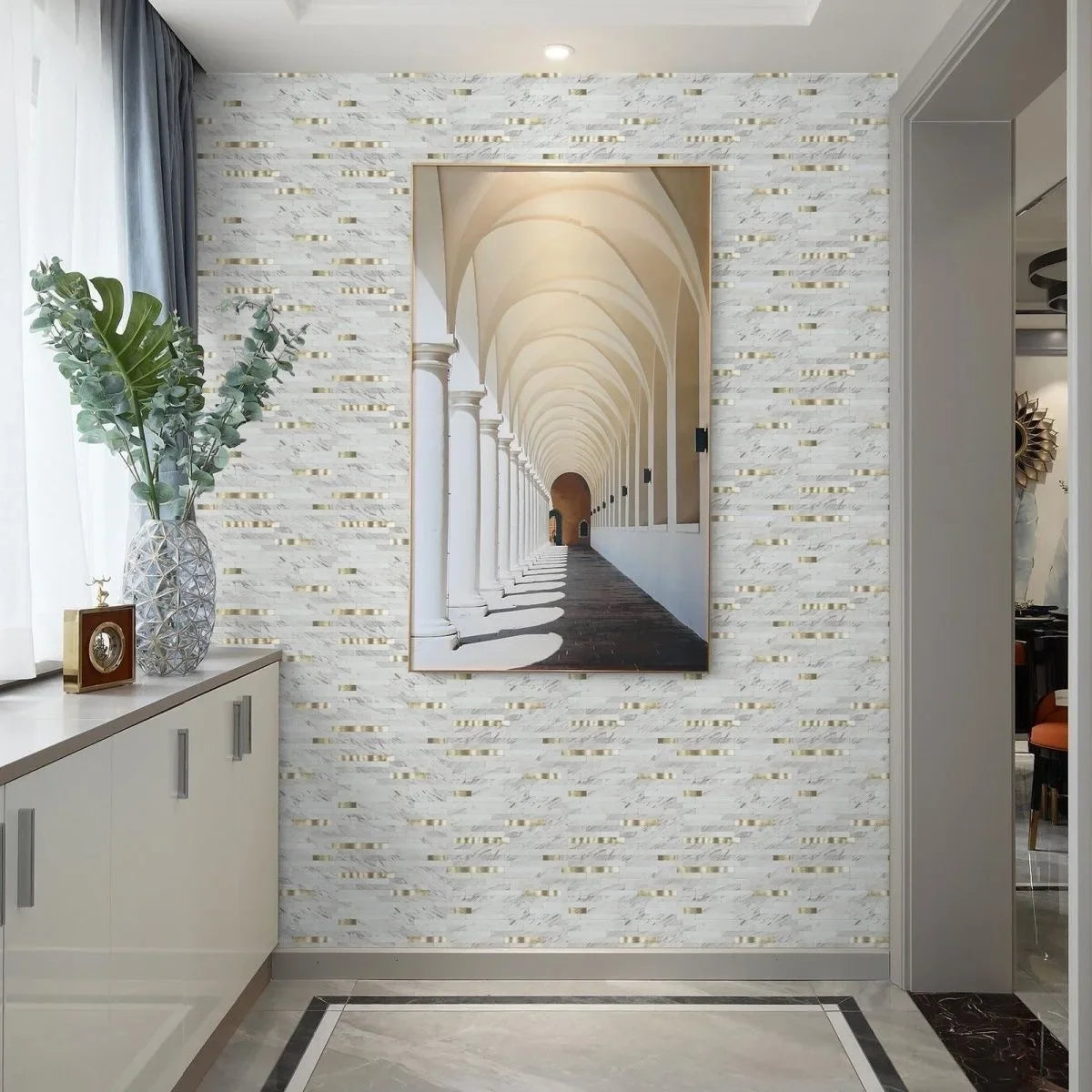 Gạch Dán Tường Nhôm Chống Nước 4 Miếng Nhà Bếp