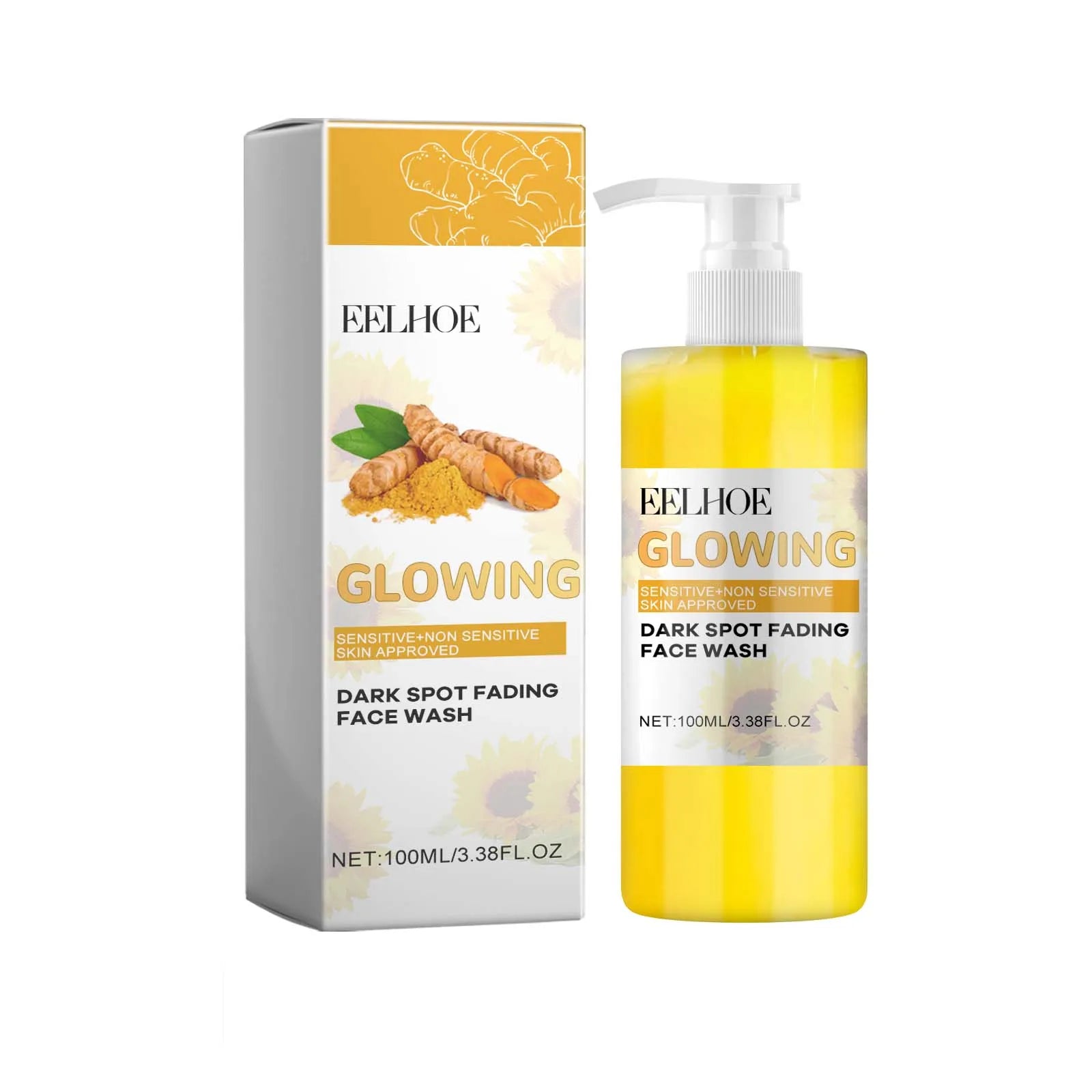 Turmeric Brightening Cleanser Deep Cleansing Makeup Remover Refreshing Non-Tightening Facial Wash Natural Skincare Formula