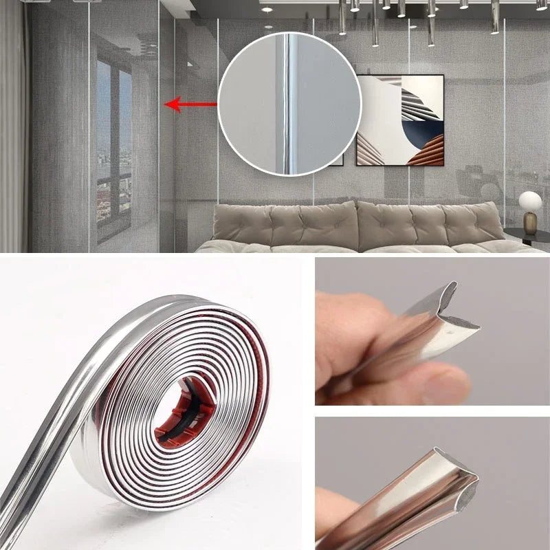2M Self-Adhesive Wall Corner Molding Trim Tape table edge protector PVC anti-collision strip Waterproof Tile Beauty Seam Sticker