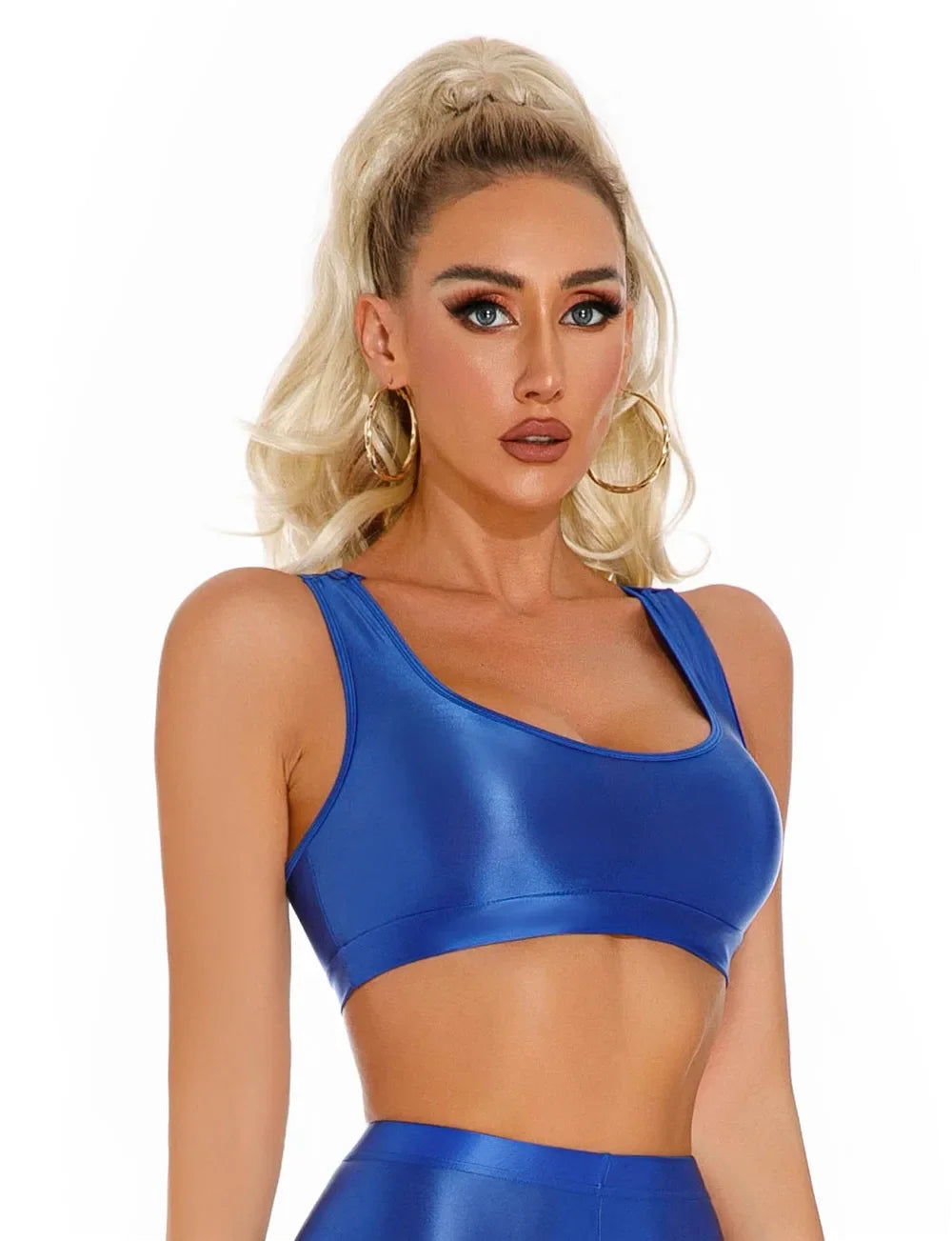 Women's Sexy Crop Top Bodycon Sports U-Neck